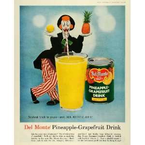   Pineapple Grapefruit Drink Vitamin C Circus Clown   Original Print Ad