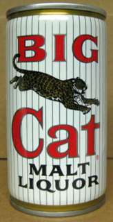BIG CAT MALT LIQUOR cs Beer CAN Pabst Milw., WISCONSIN  