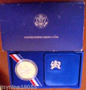1986 Proof Statue of Liberty Silver Dollar in Case  