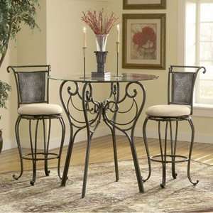   Piece Pewter Bar Height Bistro Table Set 