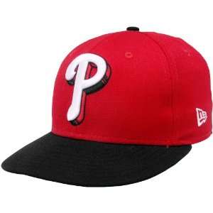   Phillies Red Black Shadow Logo 59FIFTY Fitted Hat: Sports & Outdoors