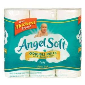   76171 Angel Soft Toilet Tissue, 9 Double Rolls Equal to 18 (Pack 5