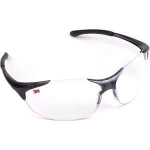  3M Clear Lens Black Frame Protective Eyewear Glasses: Home 