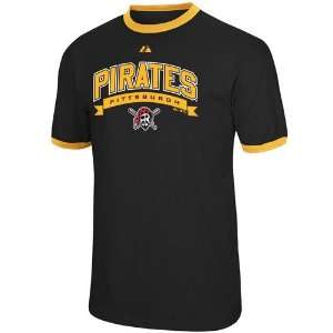   Pirates Black Classic Club Ringer T shirt