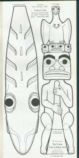 1993 TOTEM POLES COLORING BOOK   Cut Out & Put Together  