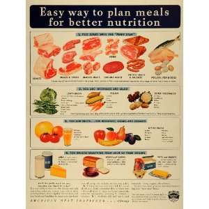  1942 Ad American Meat Institute Chicago Healthy Diet Food 