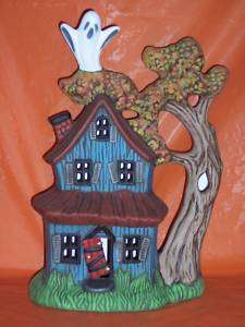 Ceramic Bisque Ready to Paint Haunted House lights up  