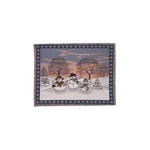   Snowman & Friends Holiday Tapestry Throw Blanke