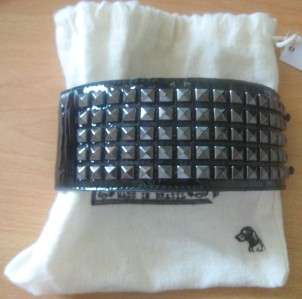NEW! Matt Bernson Patent Leather Studded Cuff Bracelet  
