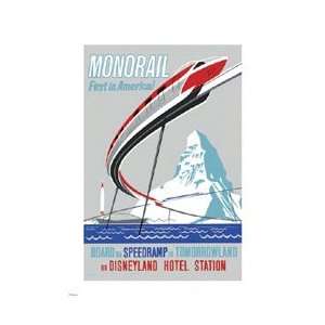  Disneyland Monorail Attraction Poster