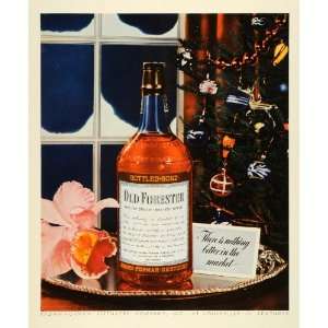  1943 Ad Old Forester Bourbon Whiskey Alcohol Platter 