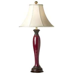  Garnet Red Porcelain Column Buffet Table Lamp: Home 