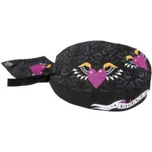   Hearts and Wings Bandanna with Highway Honey Skull Design Automotive
