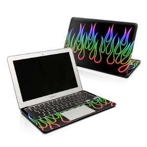  MacBook Skin (High Gloss Finish)   Rainbow Neon Flames 