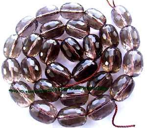 Smoky Quartz 10x14mm Columned Faceted Gemstone Beads 15  