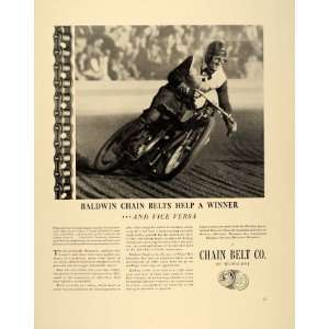   Motorcycle Race Racer Track   Original Print Ad