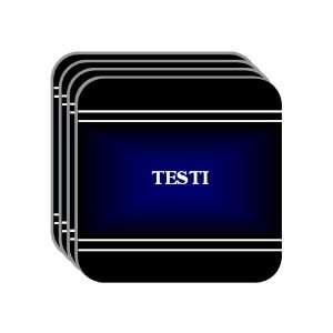 Personal Name Gift   TESTI Set of 4 Mini Mousepad Coasters (black 