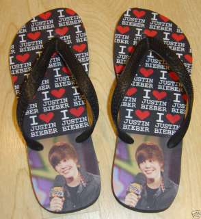 Love Justin Bieber Flip Flops   S/M/L (FF27)  