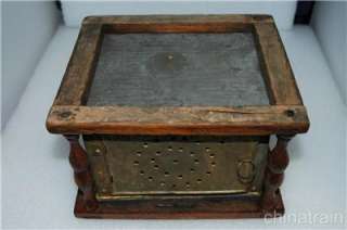 Antique Carriage Foot Warmer Wood & Tin Mortise Tenon Joints  