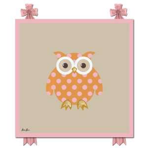  Mod Dots Owl Retro Pink Canvas Art 