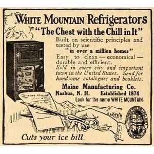  1922 Ad White Mountain Refrigerators Chill Chest Maine 