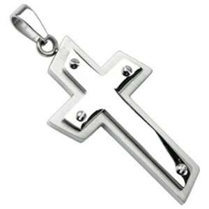  Spikes 316L Stainless Steel Bolted Cross Pendant Jewelry