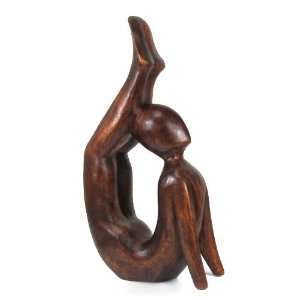 Yoga Asana Advanced Cobra Figurine Hand Carved From Tropical Wood, 8