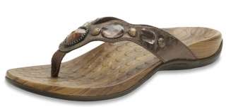 Orthaheel Carla Bronze Metallic Womens Orthotic Sandals Stone Accents 