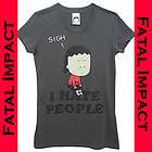 Punk Angry Little Girls I Hate People Gray T Shirt M