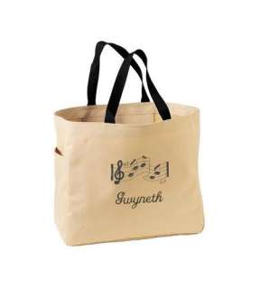 Embroidered Personalized Tote Bag Music Note Teacher  