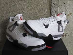   Air Jordan 4 IV Retro White Black Cement Grey DS Sz 14 new 308497 103