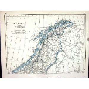   Lowry Antique Map 1853 Norway Sweden Bothnia Loffoden: Home & Kitchen
