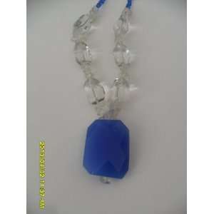  Purple Jade Stone Necklace w/ Crystal Chain: Arts, Crafts 