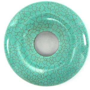  45mm green turquoise donut pendant bead