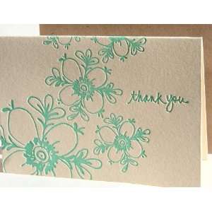  deluce flower sketch thank you letterpress boxed notes 