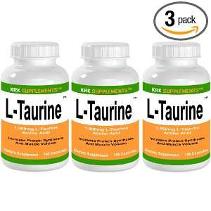 BOTTLES L Taurine 540 total Capsules Amino Acids Increase Muscle 
