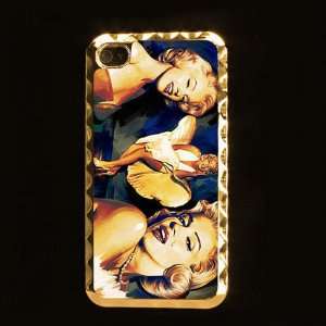 Marilyn Monroe Printing Golden Case Cover for Iphone 4 4s Iphone4 Fits 