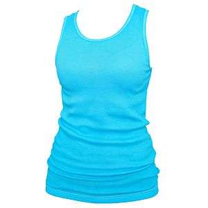 BOXERCRAFT NEON BLUE Ribbed Cotton Tank Top Youth & Adult Sizes  