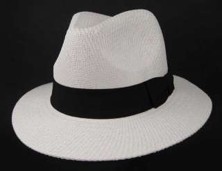 Panama Woven FEDORA Hat White S M L XL  