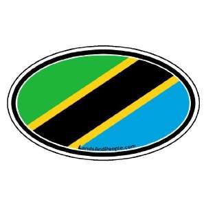  Tanzania Flag Africa State Car Bumper Sticker Decal Oval 