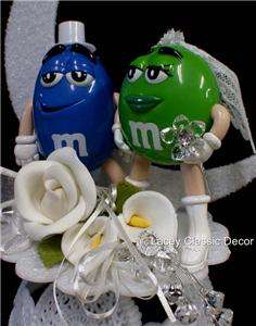 Candy Wedding Cake Topper Blue GREEN M&M #2  