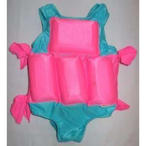  My Pool Pal Swim Vest Swimwear Pink & Teal Green Little 