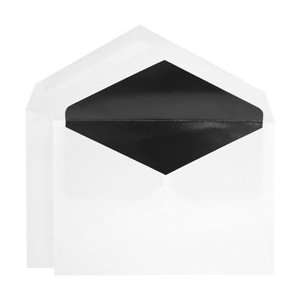  Double Wedding Envelopes   Jumbo White Black Lined (50 