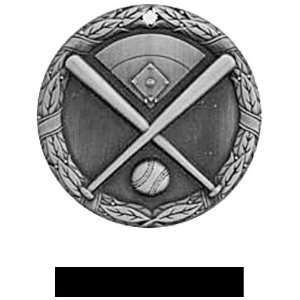  Hasty Awards Custom Baseball Medals SILVER MEDAL/BLACK 