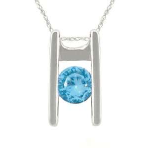  10k Gold December Blue Topaz Ladder Necklace Jewelry