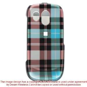 Blue Plaid Check Snap on Hard Skin Cover Case for Samsung R850 Caliber 