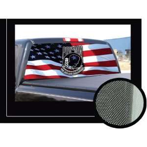  POW & US FLAG 22 x 65   Rear Window Graphic   decal tint 