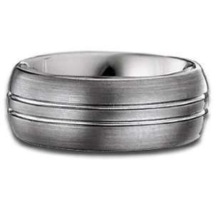   Tungsten Dual Channel Wedding Band 8 MM size 7   13 (10.50): Jewelry