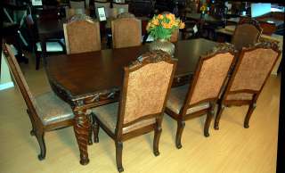 9pc Dark Mahogany Dining Set Table & 8 Chairs  