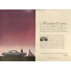   Ad Ford Thunderbird White Pink Horizon 2pg Original Vintage Car Ad